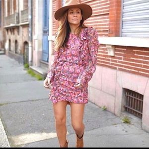 ZARA Draped Print Dress